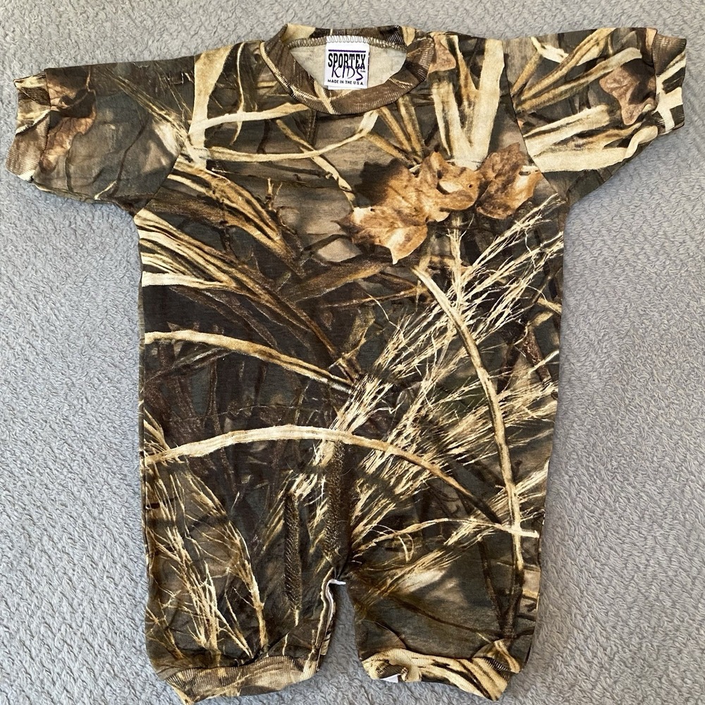 Baby One-piece Camo Romper Size 12 Mo Camouflage Outfit Snaps